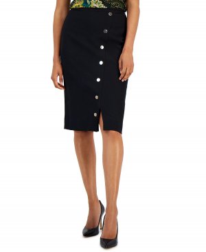 Женская юбка-карандаш из искусственного меха с застежкой спереди , черный Kasper