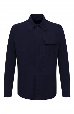 Замшевая рубашка Giorgio Armani. Цвет: синий