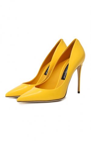 Кожаные туфли Cardinale Dolce & Gabbana. Цвет: жёлтый