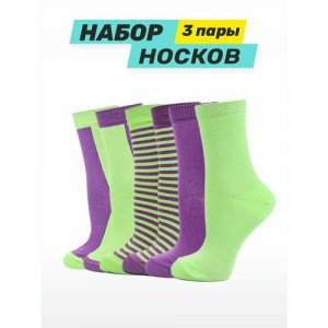 Носки , 3 пары, размер 40-44, фиолетовый Big Bang Socks. Цвет: фиолетовый
