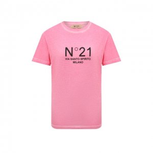 Хлопковая футболка N21. Цвет: розовый
