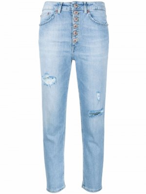 Gemstone-buttons cropped jeans DONDUP. Цвет: синий