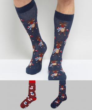 2 пары новогодних носков -Мульти Urban Eccentric
