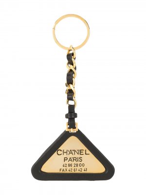 Брелок для ключей с цепочкой и логотипом Chanel Pre-Owned. Цвет: черный