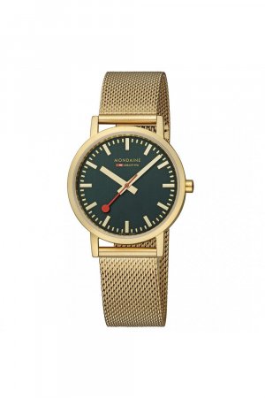 Классические аналоговые часы из нержавеющей стали - A660.30314.60Sbm, зеленый Mondaine