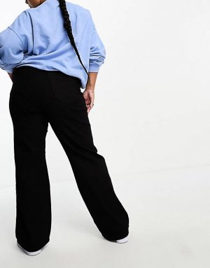 Черные прямые джинсы прямого кроя Plus Moxy Dr Denim