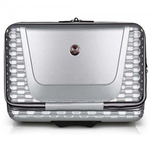 Компактный чемодан Hard Case Business, Silver Jaguar. Цвет: серебристый/красный