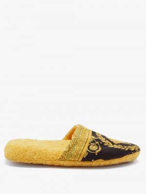 Тапочки из хлопковой махры с принтом baroque , золото Versace