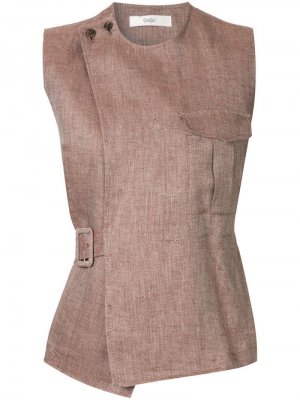 Блузка без рукавов в стиле сафари G.V.G.V.. Цвет: коричневый