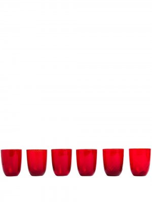Набор Idra из шести стаканов NasonMoretti. Цвет: красный