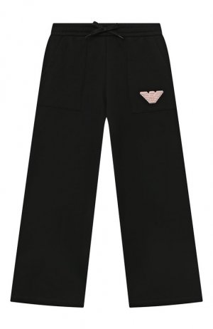 Хлопковые брюки Emporio Armani. Цвет: чёрный