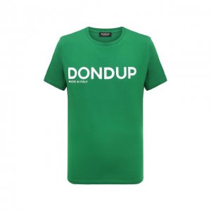 Хлопковая футболка Dondup. Цвет: зелёный