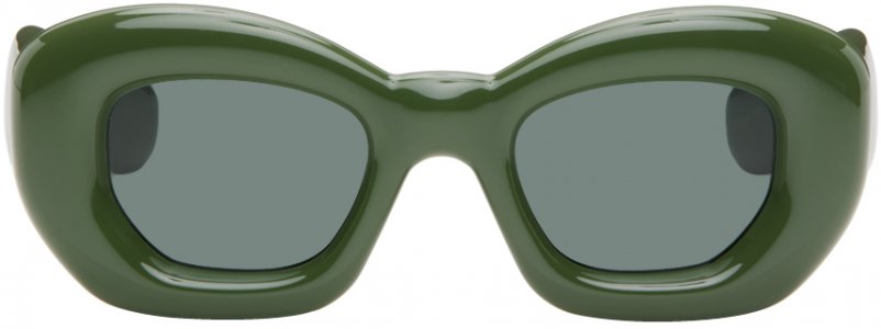 Зеленые надутые солнцезащитные очки-бабочки Loewe