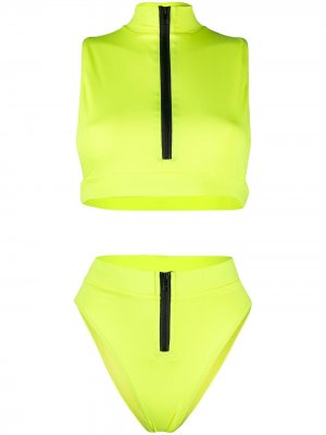 Бикини Malibu с завышенной талией Noire Swimwear. Цвет: желтый