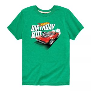 Детская футболка на день рождения для мальчиков 8–20 лет , зеленый Hot Wheels
