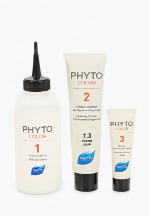 Краска для волос Phyto 7.3, ФИТОКОЛОР Золотистый блонд 50/50/12. Цвет: коричневый