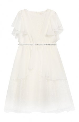 Платье с поясом Aletta. Цвет: белый