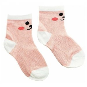 Детские носки 3-5 летРозовый зая Заяц на резинке KRUMPY. Цвет: белый/розовый