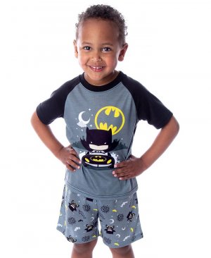 Пижамы с изображением Бэтмена для маленьких мальчиков, детский пижамный комплект из 2 предметов ночной езды , черный DC Comics