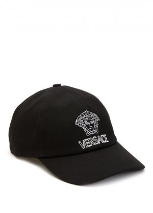 Женская шляпа с черным логотипом Versace