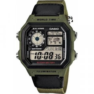 Наручные часы AE-1200WHB-3B, хаки CASIO. Цвет: хаки