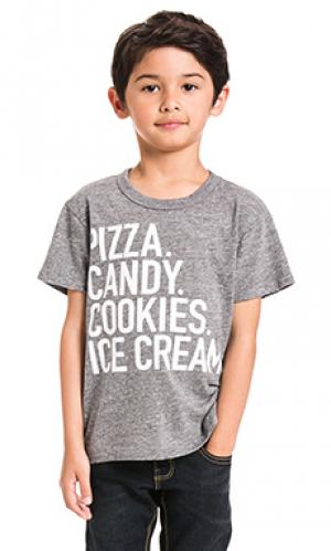 Футболка pizza.candy.cookies.ice cream. Chaser. Цвет: серый
