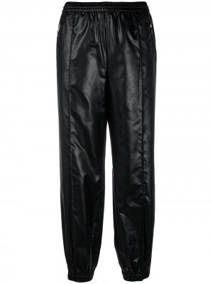 Укороченные брюки из искусственной кожи Prada Pre-Owned. Цвет: черный