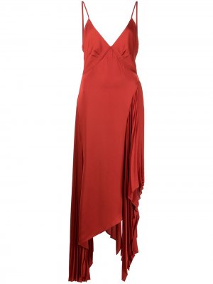 Платье-комбинация с плиссировкой Monse. Цвет: оранжевый