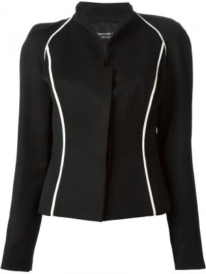 Пиджак с контрастной окантовкой Jean Louis Scherrer Pre-Owned. Цвет: черный