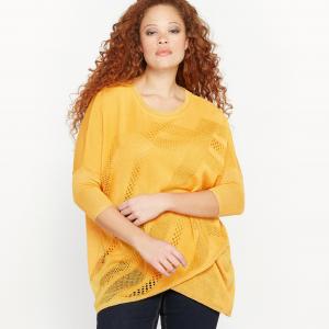 Пуловер асимметричный CASTALUNA. Цвет: желтый кукурузный