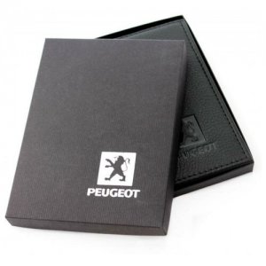 Бумажник водителя Peugeot (Пежо) Натуральная кожа.Черный Феникс. Цвет: черный