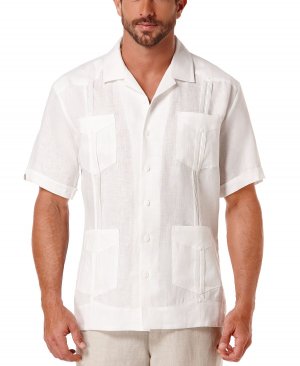 Мужская рубашка большого и высокого роста с короткими рукавами 4 карманами из 100% льна guayabera , белый Cubavera
