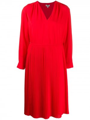 Плиссированное платье миди Kenzo. Цвет: красный