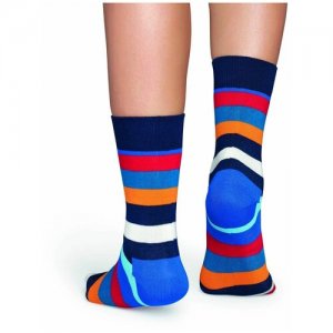 Носки унисекс в полоску Stripe Sock / разноцветный 29 Happy Socks. Цвет: розовый/желтый/оранжевый/черный/красный