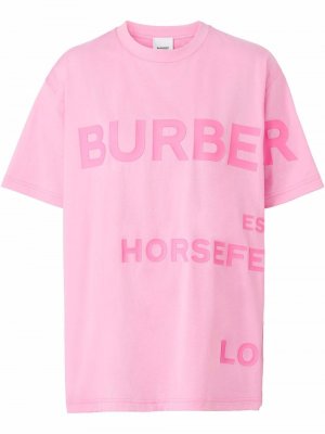 Horseferry print oversized T-shirt Burberry. Цвет: розовый