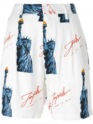 Шорты с принтом Statue of Liberty Joyrich. Цвет: белый
