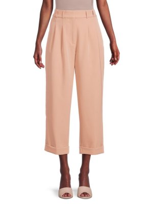 Укороченные брюки со складками с высокой посадкой Dkny, цвет Cafe Pink DKNY