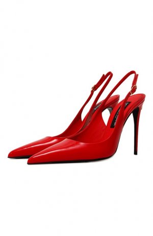Кожаные туфли Lollo Dolce & Gabbana. Цвет: красный