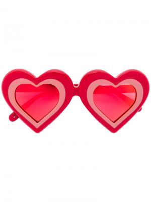 Солнцезащитные очки формы сердечки Yazbukey. Цвет: красный