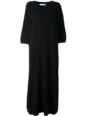 Длинное трикотажное платье Société Anonyme. Цвет: чёрный