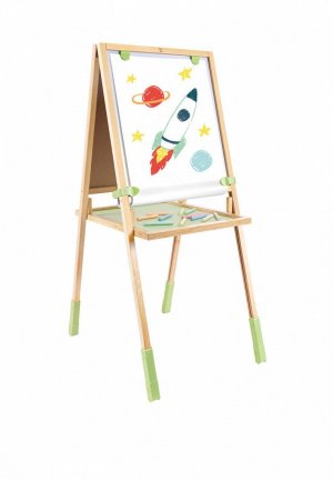Набор для рисования Hape Двухсторонний детский мольберт рисования, с мелками. Цвет: бежевый