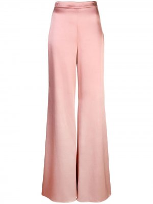 Атласные брюки палаццо Cushnie. Цвет: розовый