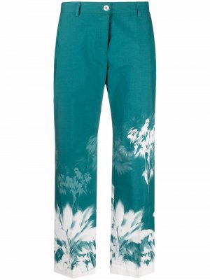 Укороченные брюки с цветочным принтом F.R.S For Restless Sleepers. Цвет: синий