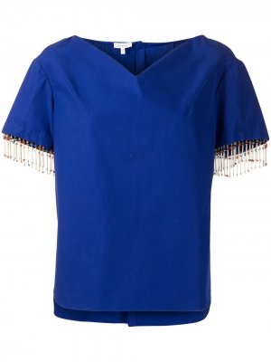 Рубашка с бисером Delpozo. Цвет: синий
