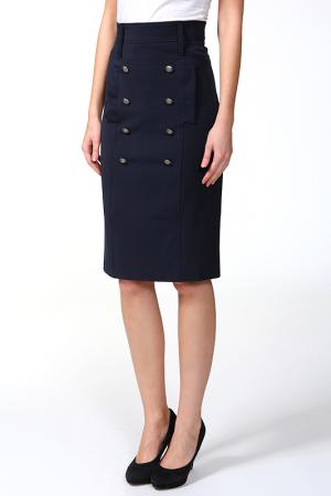 Прилегающая юбка с потайной молнией Arrangee. Цвет: синий