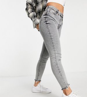 Серые зауженные джинсы с завышенной талией и моделирующим эффектом -Серый River Island Petite