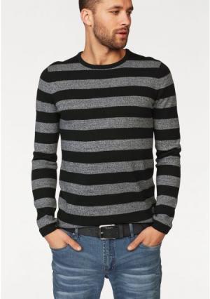 Пуловер JOHN DEVIN. Цвет: черный/темно-серый меланжевый