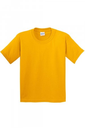 Молодежная футболка из плотного хлопка , золото Gildan