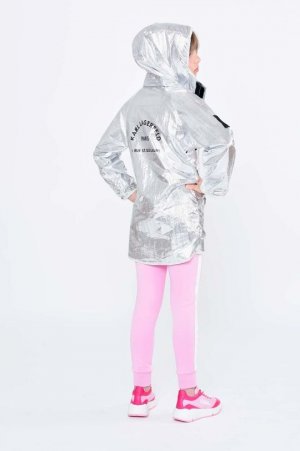 Детская двусторонняя куртка Карла Лагерфельда, серебро Karl Lagerfeld