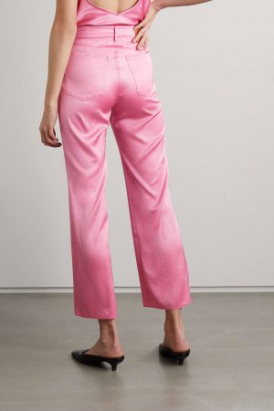 NANUSHKA укороченные атласные расклешенные брюки Vaeda, розовый